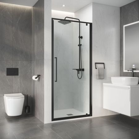 Душевая дверь Niagara Nova NG-35-8AGR 80х195 стекло прозрачное профиль графит