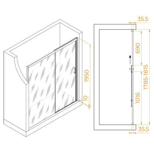Душевая дверь RGW Passage 350801718-11 180х195 стекло прозрачное профиль хром - фото 5