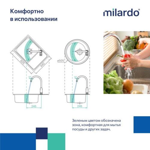 Смеситель для кухни Milardo Rora RORBLFJM05 на мойку черный - фото 2