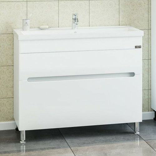 Тумба под раковину СанТа Лондон 224009л 100х40 напольная цвет белый - фото 3