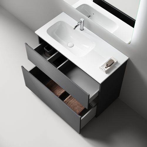 Тумба под раковину Sancos FOLK Floor FL100FLGS 100х40 напольная цвет серый - фото 2