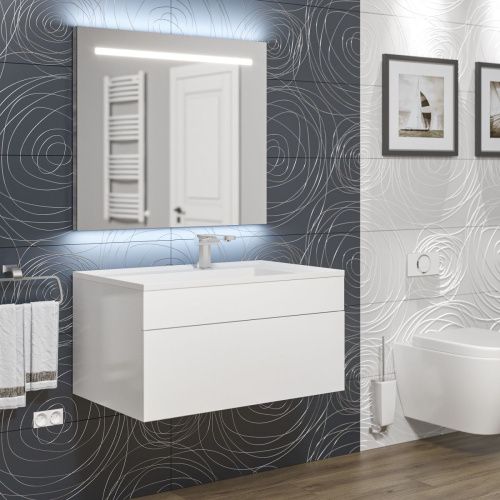 Раковина из искусственного камня Uperwood Lotus 35480000000 80х50 полувстраиваемая цвет белый - фото 5