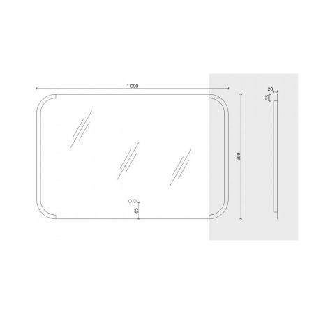 Зеркало с подсветкой и антизапотевателем Maretti Florenza FL1410065P14EL 100х70 подвесное