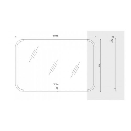 Зеркало с подсветкой и антизапотевателем Maretti Florenza FL1410065P14EL 100х70 подвесное - фото 3