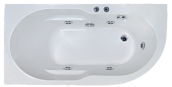 Ванна акриловая Royal Bath AZUR RB614203ST-L 170х80 пристенная асимметричная с каркасом