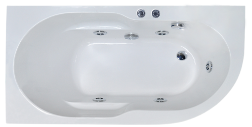 Ванна акриловая Royal Bath AZUR RB614203ST-L 170х80 пристенная асимметричная с каркасом