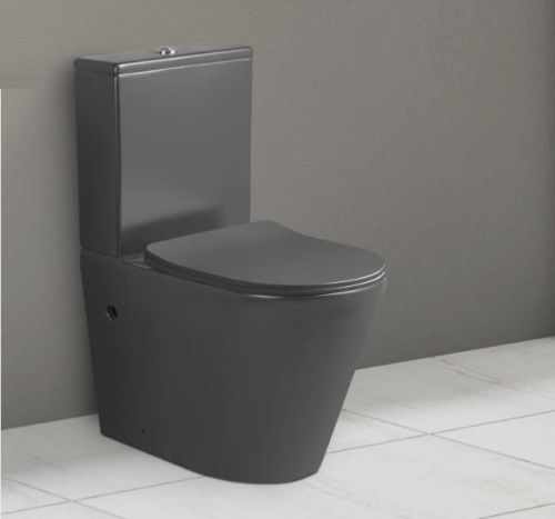 Унитаз напольный с бачком Cerutti SPA CT9865 черный с сиденьем микролифт безободковый каскадный смыв - фото 2