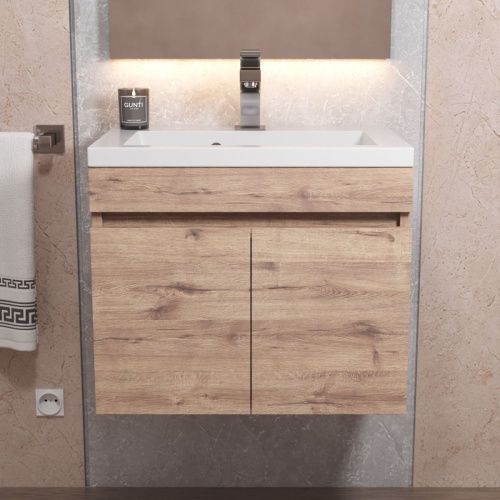 Тумба с раковиной Uperwood Eva 3930313467 50х40 цвет коричневый - фото 5