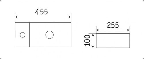 Раковина из сантехнического фаянса CeramaLux 9032C 50х30 встраиваемая цвет белый 1 отверстие под смеситель - фото 2