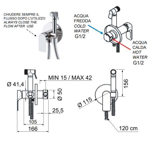 Гигиенический душ со смесителем Remer I65 хром - фото 2