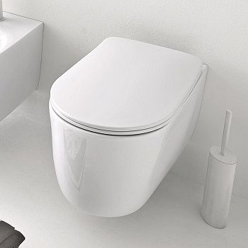 Чаша унитаза подвесная Kerasan Nolita 531401 цвет белый без сиденья безободковая каскадный смыв