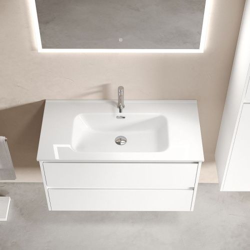 Тумба под раковину Sancos Libra LB90W 90х50 подвесная цвет белый - фото 5