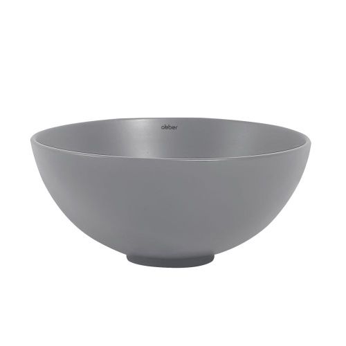 Раковина из сантехнического фаянса Abber BEQUEM AC2106MG 30х30 накладная цвет серый без отверстий под смеситель - фото 2