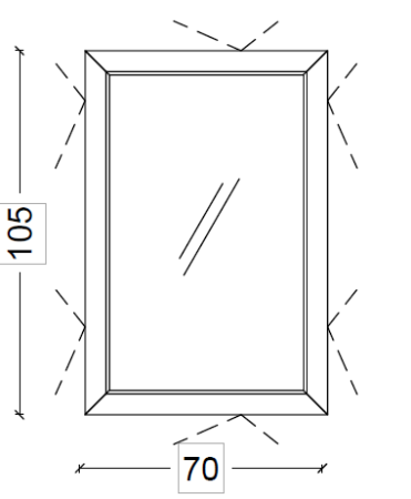 Зеркало Armadi Art Lucido 567-Light Gold 70х110