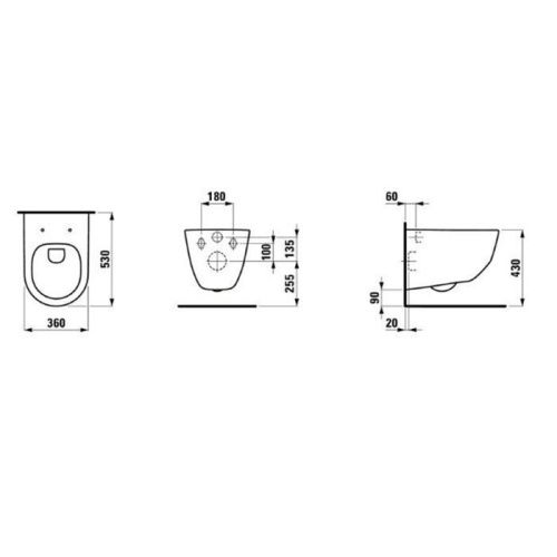 Унитаз с клавишей смыва и инсталляцией Laufen Pro Z.RU93.0.771.6 - фото 2