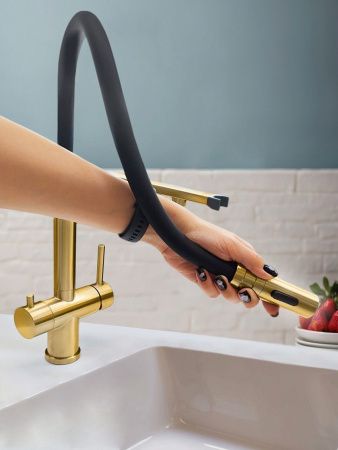 Смеситель для кухни AltroBagno Flusso AltroBagnoFlusso050202BG на мойку золото