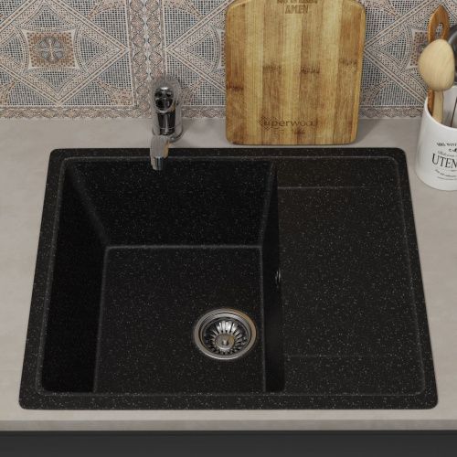 Кухонная мойка Uperwood ECON UPD-201 4910201238 60х50 цвет черный поверхность матовая - фото 3