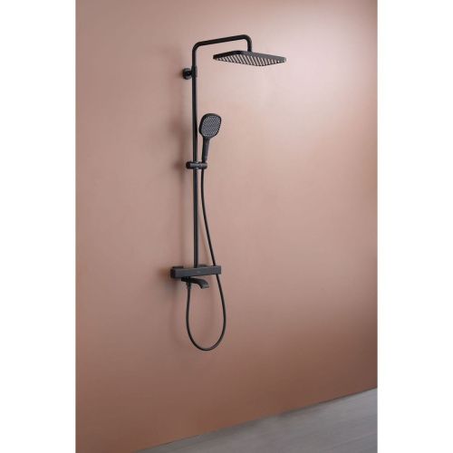 Душевая стойка Raglo R22 R22.26.06 настенная цвет черный с термостатом - фото 3