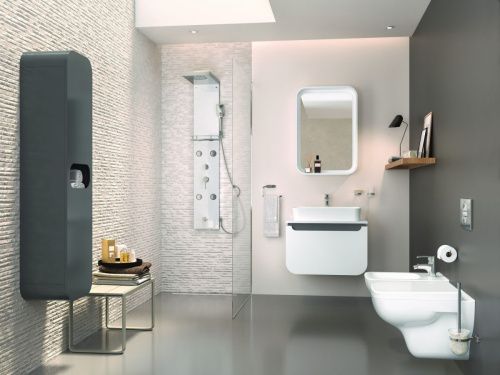 Шкаф-пенал Creavit Pion Plus PN2160.01.GR 40х160 подвесной цвет серый - фото 4