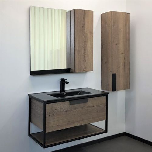 Тумба с раковиной Comforty Бонн 00-00001937CF 90х50 подвесная цвет коричневый - фото 5