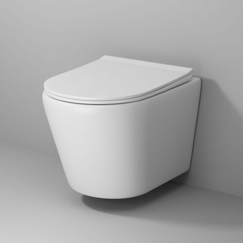 Унитаз подвесной Grossman Fly GR-4478MS белый с сиденьем микролифт безободковый каскадный смыв - фото 2