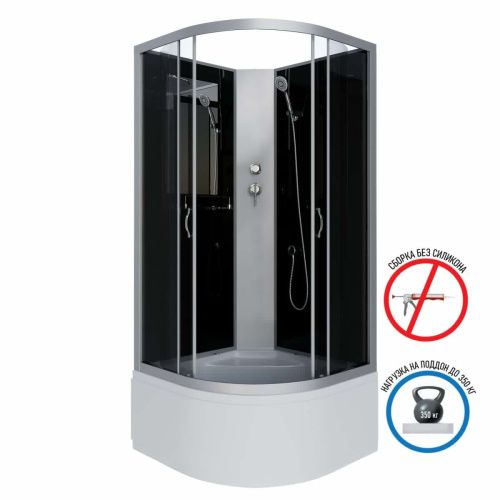 Душевая кабина Niagara Classic 25091434BK 100х100 четверть круга без крыши ориентация универсальная - фото 2