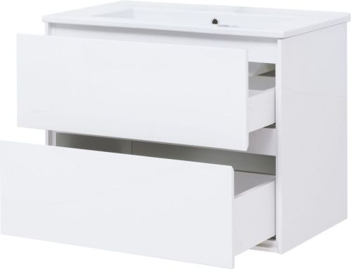 Тумба под раковину Aquanet Милан 00339967 80х50 подвесная цвет белый - фото 3