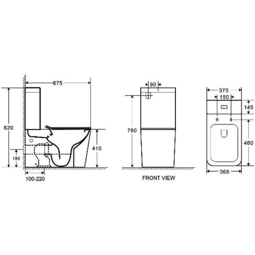 Унитаз напольный с бачком WeltWasser WW GELBACH 001 XL MT-BL (10000005776) черный с сиденьем микролифт безободковый душевой смыв - фото 2