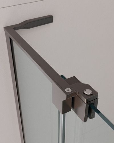 Душевой уголок Cezares SLIDER SLIDER-AH-2-90/100-100/110-C-GM 100х90 стекло прозрачное профиль оружейная сталь без поддона - фото 3