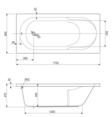 Ванна акриловая Cezares ARNO ARNO-170-80-45-W37 170х80 пристенная прямоугольная без ножек и каркаса - фото 3