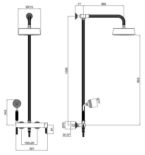 Душевая стойка Cezares OLIMP OLIMP-CD-01-L настенная цвет хром - фото 5
