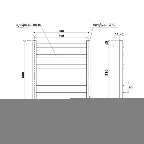 Полотенцесушитель электрический Point Антея PN17856W 55х60 белый - фото 2