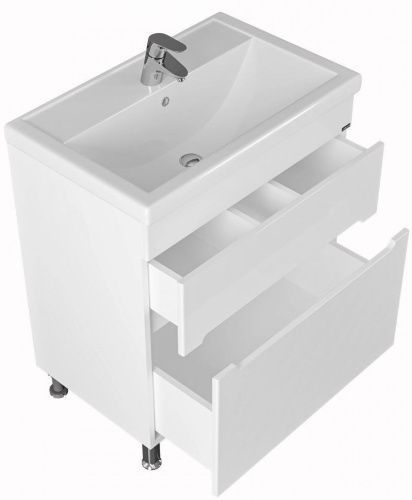 Тумба под раковину СанТа Лондон 224006л 70х40 напольная цвет белый - фото 2