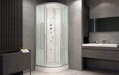 Душевая кабина AvaCan L908GM+EL 80х80 четверть круга с крышей ориентация универсальная - фото 2