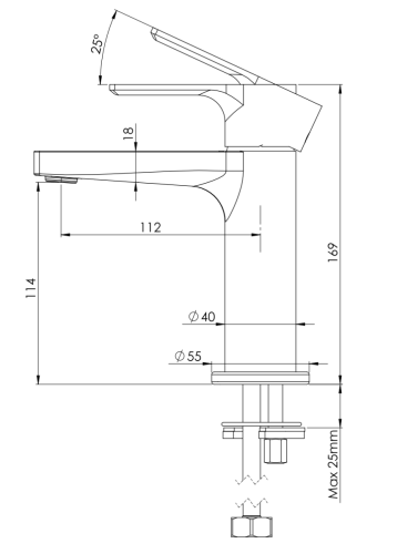 Смеситель Mariani Kali A14380KL12 на раковину черный - фото 4