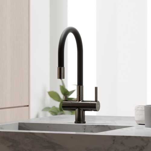 Смеситель для кухни Sancos Lucia SC4004GG на мойку вороненая сталь - фото 2