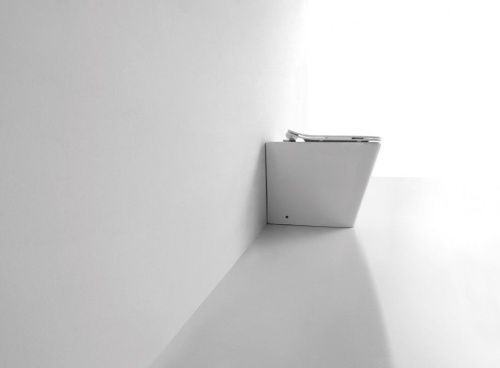 Унитаз приставной CeramaLux 3170 белый с сиденьем микролифт безободковый каскадный смыв - фото 4