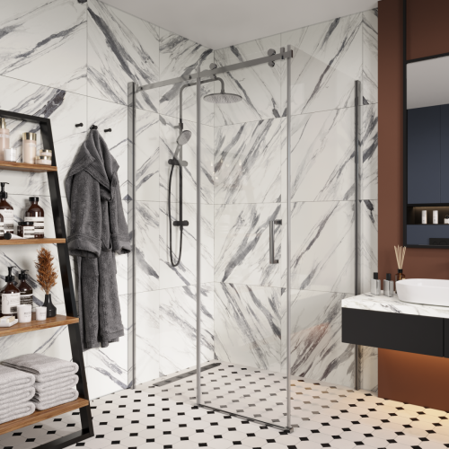 Душевой уголок Cerutti SPA CEZA'S120 120х90 стекло прозрачное профиль хром без поддона - фото 4