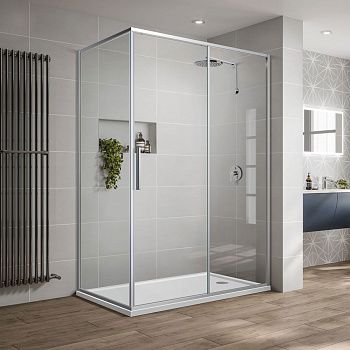 Душевой уголок Vincea Slim-U VSR-2SU9012CL 120х90 стекло прозрачное профиль хром без поддона