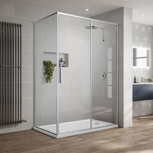 Душевой уголок Vincea Slim-U VSR-2SU9012CL 120х90 стекло прозрачное профиль хром без поддона