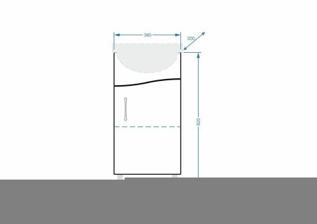 Тумба под раковину Stella Polar Волна SP-00000230 40х20 напольная цвет белый