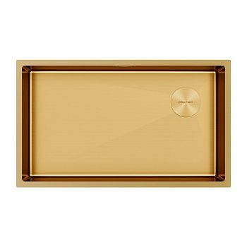 Кухонная мойка Paulmark NEXT-SKEW 74 UNI PM887444-BG 75х45 цвет золото поверхность брашированная