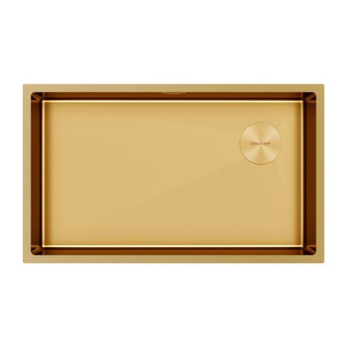 Кухонная мойка Paulmark NEXT-SKEW 74 UNI PM887444-BG 75х45 цвет золото поверхность брашированная