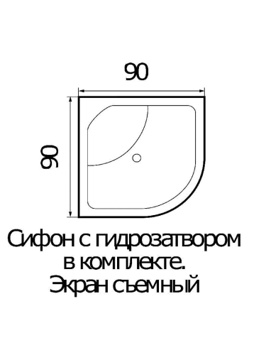 Душевой поддон акриловый Wemor 10000003924 90х90 белый с каркасом - фото 2