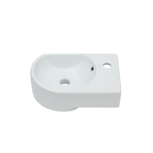 Раковина из сантехнического фарфора Melana 320347L-805 42х27 подвесная цвет белый 1 отверстие под смеситель - фото 4