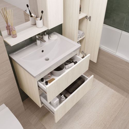 Тумба под раковину Grossman Юнит 207013 70х50 подвесная цвет бежевый - фото 4