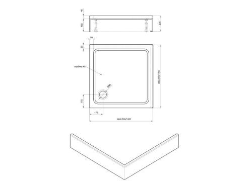 Душевой поддон акриловый Aquatek DPA-0000011 120х80 белый с ножками - фото 5
