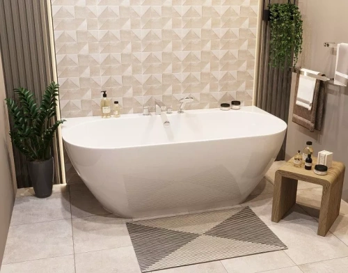 Ванна из литьевго мрамора Taliente Nemi a parete NE17085 a parete 170х85 пристенная овальная без ножек и каркаса - фото 2