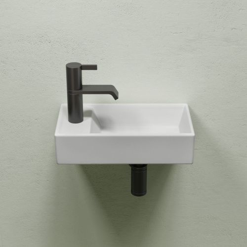 Раковина из сантехнического фарфора Ceramica Nova ELEMENT CN6051RMW 40х20 подвесная цвет белый 1 отверстие под смеситель - фото 5