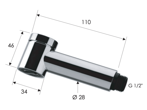 Лейка для гигенического душа Remer 332EUX хром - фото 2
